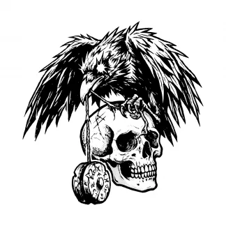 Raven Butterfly Cap Sticker